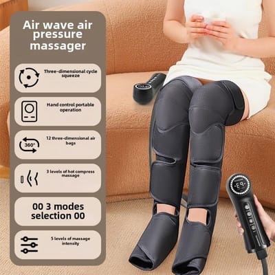 Volledig Airbag LCD Digitaal Display Luchtdruk Massageapparaat Beenmassage Machine Vibratie Verwarming Voetmassager voor Knie Dij en Kuit UK