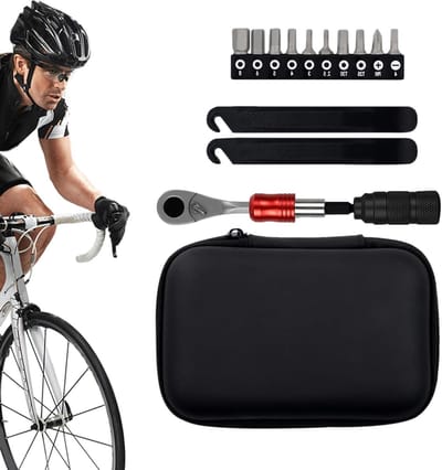 Momentsleutel set - Fiets gereedschap - Precisie werk - Antislip handgreep - 14 x 9.7 x 4.3 cm - Zwart