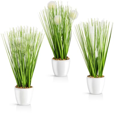 Dailygoods- Kunstgras 31 cm - Kunstplant in Pot - Decoratieve Kunstplanten - Hoge Kunstgrassen - Siergras Variatie - Kunstmatige Planten