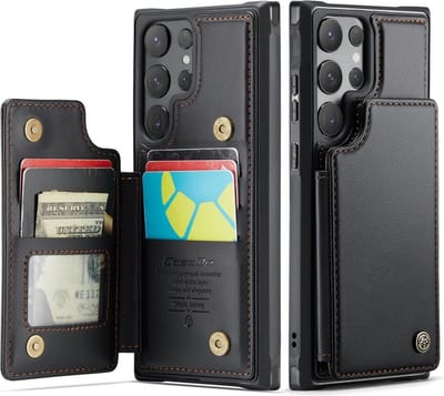 CaseMe Hoesje - Geschikt voor Samsung Galaxy S25 Ultra Hoesje - CaseMe C22 Back Cover met Pasjeshouder - Zwart