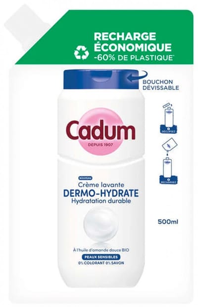 Cadum Dermo-Hydraterende Wascrème Eco-Navulling 500 ml