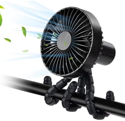 Handventilator met Octopus - Draagbare ventilator - Oplaadbare ventilator - Hand Tafelventilator Draadloos - Mini Fan - met 3 Standen - Geschikt voor slaapkamer, kantoor, thuis - Zwart