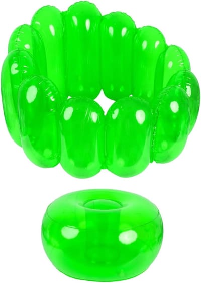 Opblaasbare stoel - Lounge bank - Feest decoratie - Duurzaam PVC materiaal - 75 x 56 cm - Groen