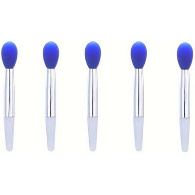 Siliconen Lipborstel, Lippenstiftborstel, Mini Lipmasker en Lipgloss Applicator, Kleine Draagbare Stick voor Beginners blauw