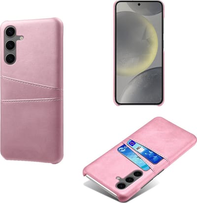Backcover met Opbergvakjes + PMMA Screenprotector voor Galaxy S24 FE _ Roze Goud