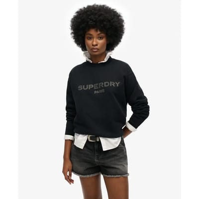 Superdry - Luxe sportsweatshirt met ronde hals en losse pasvorm - Dames - Truien