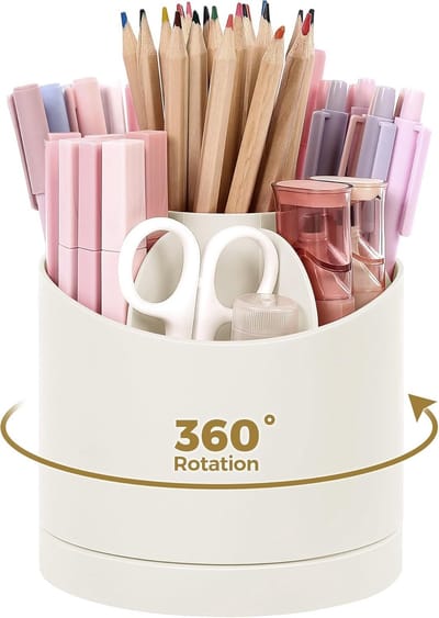 Unyqoos® Bureau Organizer met 360 Graden Draaifunctie en Meervoudige Opbergvakken voor Thuis en Kantoor