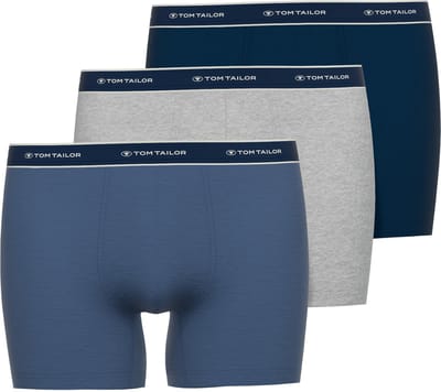 Tom Tailor - Halflange boxershorts in een 3-pack - Maat S - blau-mittel-melange