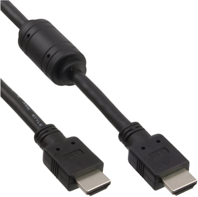 InLine® HDMI kabel, HDMI High Speed, male / male, zwart, met ferriet, 5m