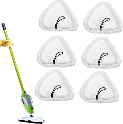 Set van 6 Microvezel Stoommop Pads, Universele Wasbare Pad Covers voor Huishoudelijke Reiniging en Stoomreinigers