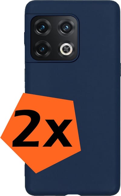 Hoes - 2 Stuks - Geschikt voor OnePlus 10 Pro - Sterk & Shockproof - Case Siliconen - Back Cover - Telefoon Hoes - Donkerblauw