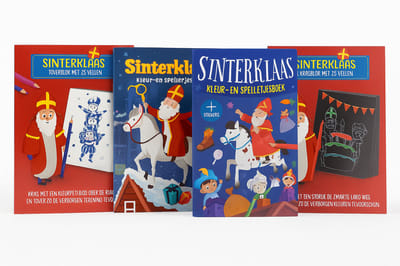Sinterklaas Kleur- en Spelletjesboeken Set – 4-Delig – Inclusief Krasboek, Toverboek & 2 Kleur- en Spelboeken met Stickers – Creatief Cadeau voor Kinderen