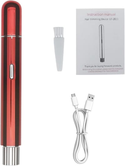 Elektrische Trimmer - Gezichtsverzorger Neus - Precisie Trimmen - Met LED Verlichting - Draagbaar Compact - Rood