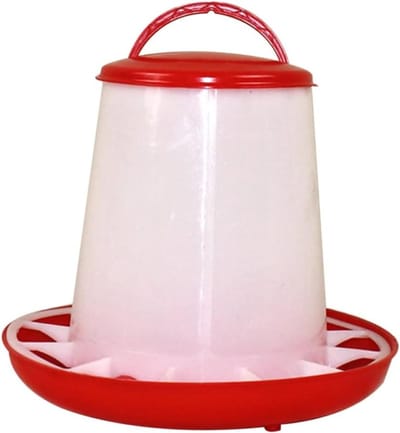 Kippenvoeder Automaat - Vogelvoeder Dispenser - Voeren van pluimvee - Met beschermend deksel - 25.8 x 21.5 cm - Zoals afgebeeld