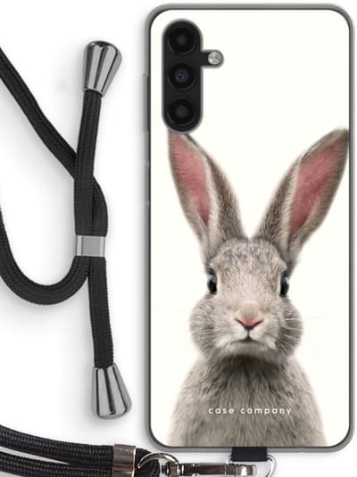 Case Company® - Hoesje met koord geschikt voor Samsung Galaxy A04s hoesje met Koord - Daisy - Telefoonhoesje met Zwart Koord - Bescherming aan alle Kanten en Over de Schermrand