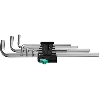 Wera 950 L/9 SM N Inbus Haakse schroevendraaierset 1.5 mm, 2 mm, 2.5 mm, 3 mm, 4 mm, 5 mm, 6 mm, 8 mm, 10 mm 9-delig