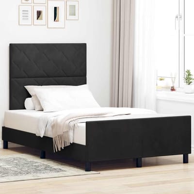 vidaXL - Boxspring - bed - met - hoofdeinde - Zwart - 120 - x - 190 - cm - Fluweel