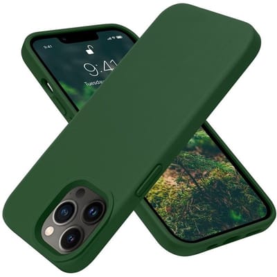 geschikt voor iPhone 15 Pro Max Hoesje Siliconen - Soft Touch Telefoonhoesje - geschikt voor iPhone 15 Pro Max Silicone Case met zachte voering - Mobiq Liquid Silicone Case Hoesje geschikt voor iPhone 15 Pro Max donkergroen