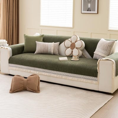 Frans Crème Stijl Bankkussen voor Alle Seizoenen, Nieuwe Licht Luxe Antislip High-end Lederen Bankhoes Hoes Stof 70*70cm