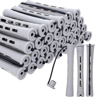 Haar Krulspelden Set - Krullers Voor Haar - Haar Stijlen - Hittevrij Krullen - 30 Stuks - Grijs
