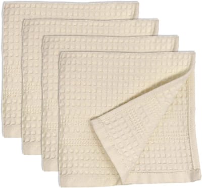 Wafelhanddoek Set van 4, Sneldrogend en Absorberend Katoen Voor Gezicht en Lichaam