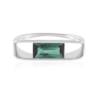 Cavill - 375 Witgouden Ring met 0,983 ct Groene Benedito Toermalijn - Octagoon Radiant Geslepen - Minimalistisch Elegant Design