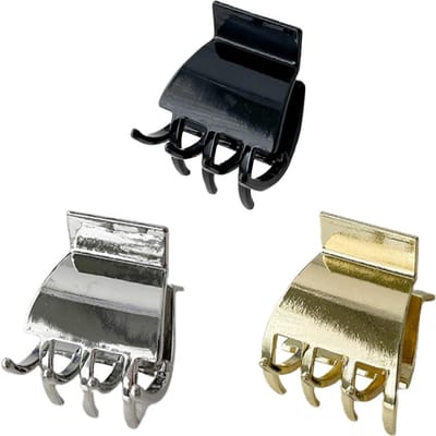 3 STUKS Mode Metalen Klemmen Hoge Paardenstaart Haaienklem Haarhoofddeksel Clip voor Meisjes en Vrouwen black