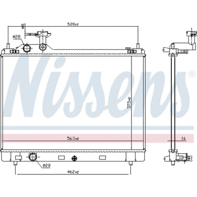 Radiator, motorkoeling NISSENS 606951