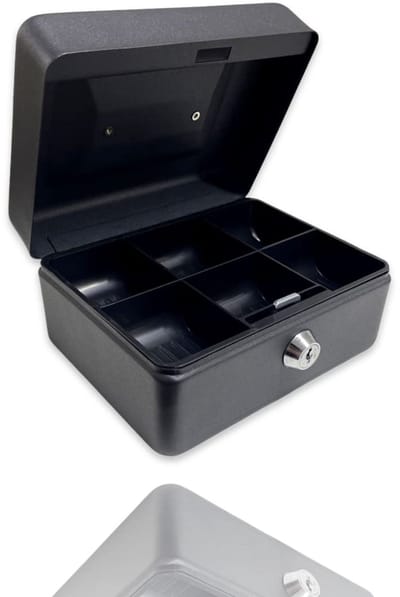 Metalen Spaarpot met Slot - Veiligheid en Opslag - Zwart - 6 inch
