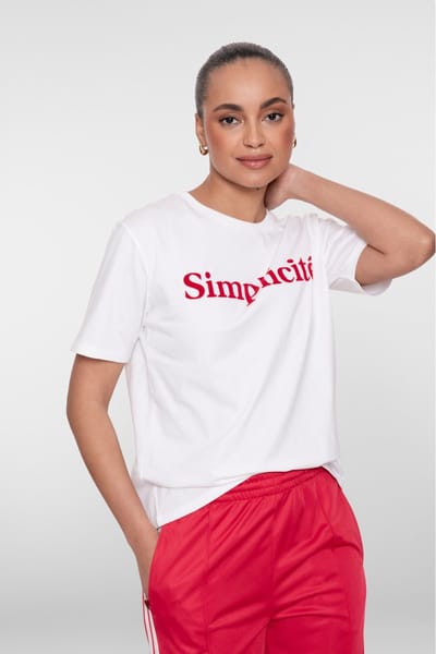 Geisha T-shirt Simplicite Off-white/red Size: XL | T-Shirts Outlet | Dames | Wit