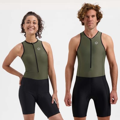 Rogelli Florida Dames en Heren Trisuit - Mouwloos - Zwart/Groen