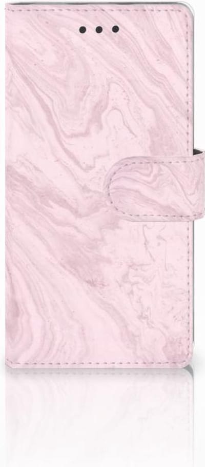 Huawei Ascend P8 Lite Bookcase Marble Pink - Origineel Cadeau Vriendin