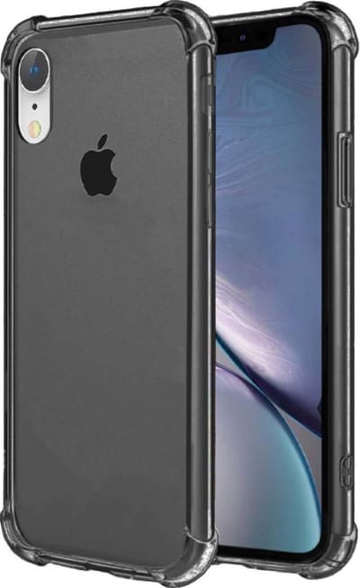 Smartphonica iPhone Xr transparant siliconen hoesje - Zwart geschikt voor Apple iPhone XR