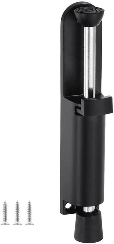Voetbediende Deurstop - Deurvastzetter Kickdown - Deur Open Houden - Roestvrij Staal - 14L x 4B x 17D cm - Zwart