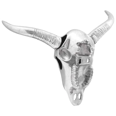 vidaXL - Bullschedel - Zilver - 34 - x - 13 - x - 53 - cm - Aluminium