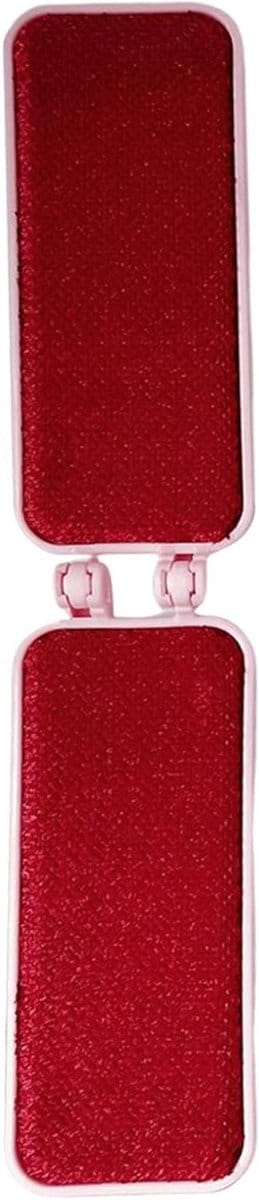 Herbruikbare Pluisborstel - Kledingborstel Harenverwijderaar - Stof Vrij Maken - Opvouwbaar Ontwerp - 23 x 5 cm - Roze