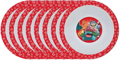 Pokémon thema kinder bordje - 8x - diep - D16 cm - kunststof - rood - kinderservies - kommetje