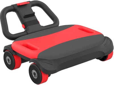 Buikspierrol Trainer - Romptrainer Wiel - Kracht Training - Automatische Terugslag - 40x40x10 cm - rood