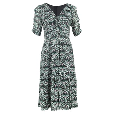 Ba&Sh bedrukte midi-jurk met geplooide mouwen in veelkleurige viscose
