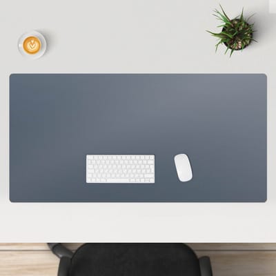 Wallfluent - Granietblauw Bureau Onderlegger - 120x60 cm - Donkerblauw Computer Mat - Pastel- en aardse kleuren Bureau Pad - Bureau Onderlegger Groot - Kantoor Accessoires - Onderlegger Bureau