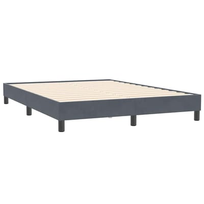vidaXL - Boxspring - zonder - matras - fluweel - donkergrijs - 140x210 - cm