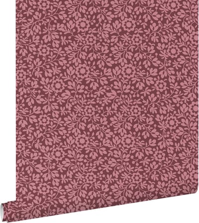 ESTAhome behang bloemetjes aubergine paars - 50 x 900 cm - 131672