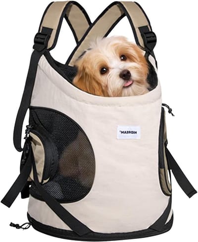 Huisdieren Rugzak - Honden Drager - Reizen met Huisdier - Ademend Gaasontwerp - Tot 6 kg - Grijs