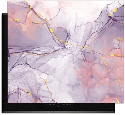 KitchenArt - Lavender Marble – Inductie Beschermer - 52x35 cm - Kookplaat Beschermer - Luxe Afdekplaat Inductieplaat - Anti-slip & Oprolbaar - Beschermmat Inductiekookplaat
