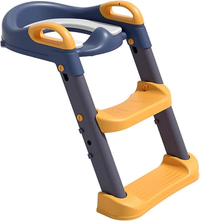 Potty Training Toilet Seats met Voor Splash Guard, Verstelbare Stapladder en Zacht Kussen voor Jongens en Meisjes, Ideaal voor Zindelijkheidstraining en Comfortabel Gebruik