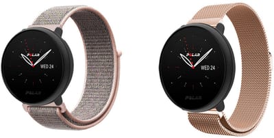 Strap-it Milanese Band (Roze Goud) + Nylon Band (Pink Sand) - Geschikt voor Polar Unite - RVS Stalen Band - Magnetisch Bandje - Zachte Nylon Band - Geweven Nylon Band - Luxe & ademend ontwerp