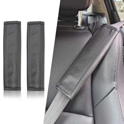 Dailygoods- Gordelkussen - Comfortabele schouderbescherming - Gordelbeschermer - PU-leer - Ademend - 2 stuks