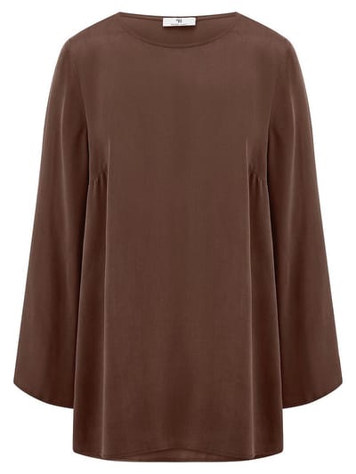 Lange blouse Van Peter Hahn bruin