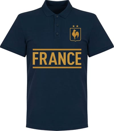 Frankrijk Team Polo Shirt - Navy - S