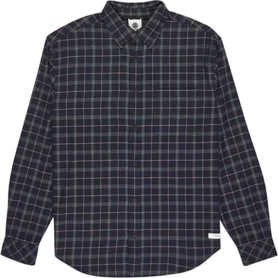 Element Button Down Flannel Regular Fit Overhemd Met Lange Mouwen Blauw XS Man